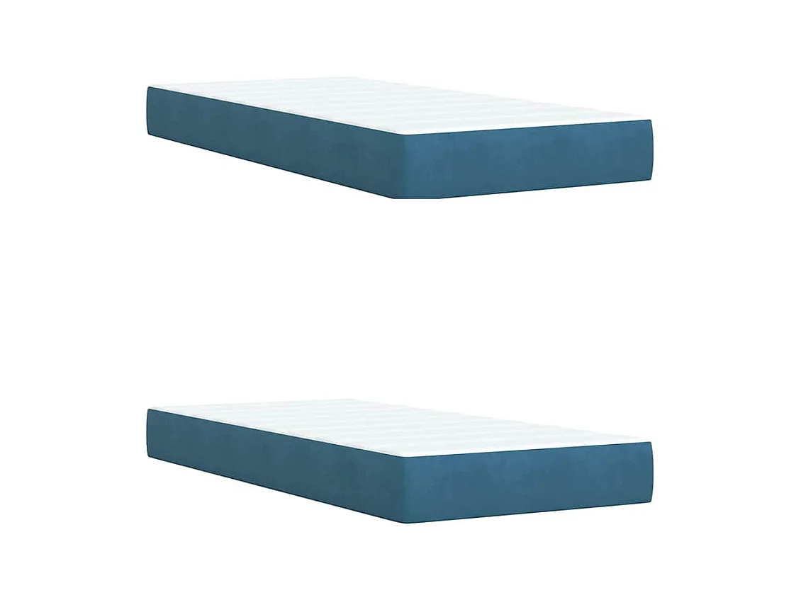Boxspring met matras fluweel donkerblauw 200x200 cm