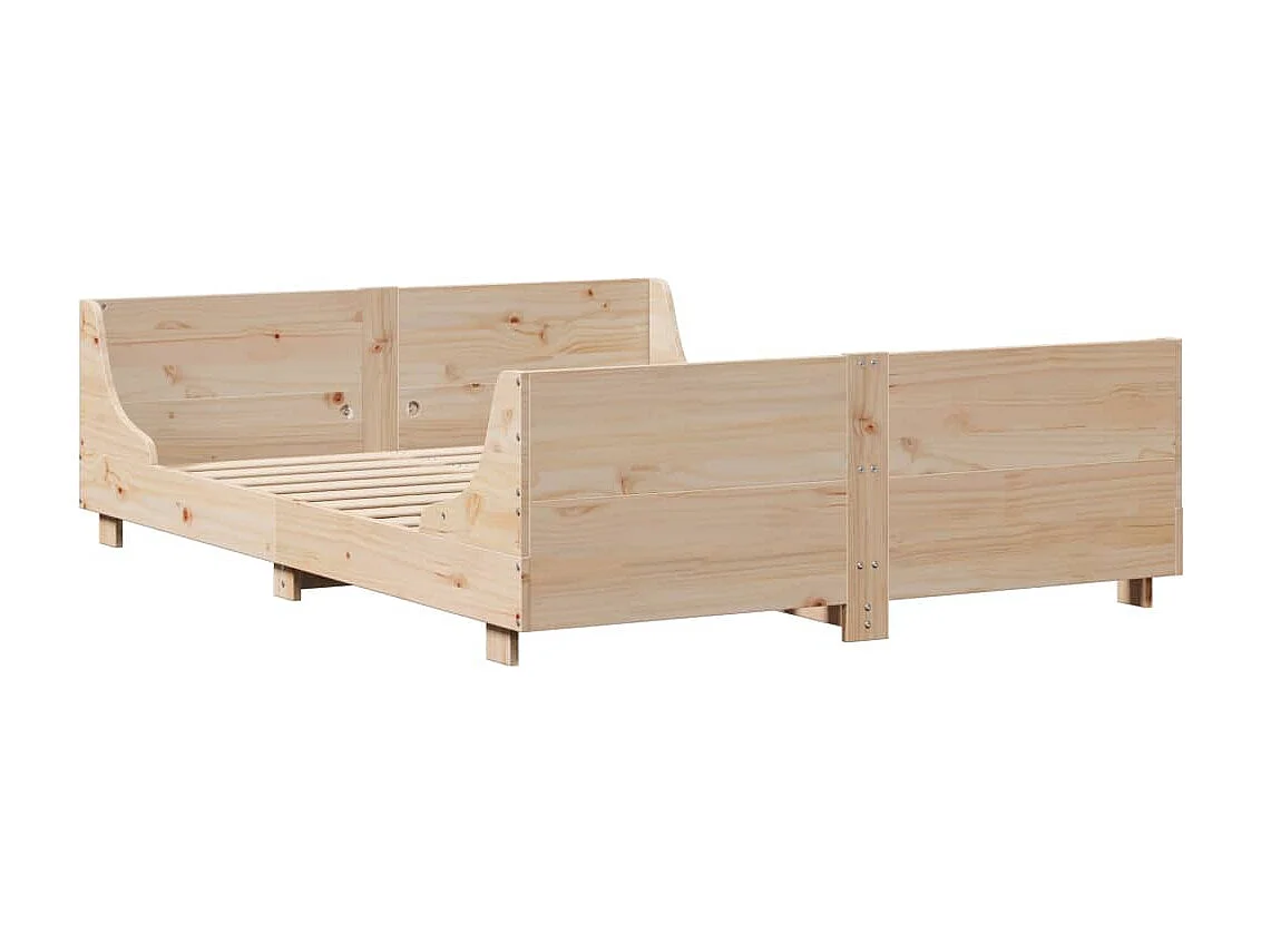 Estructura de cama sin colchón madera de pino blanco 150x200 cm
