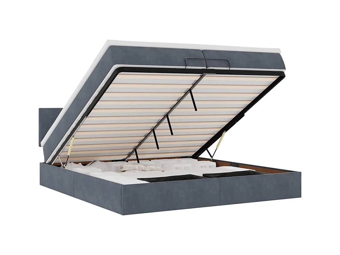 Ottoman bed met matras 200x200 cm fluweel donkergrijs