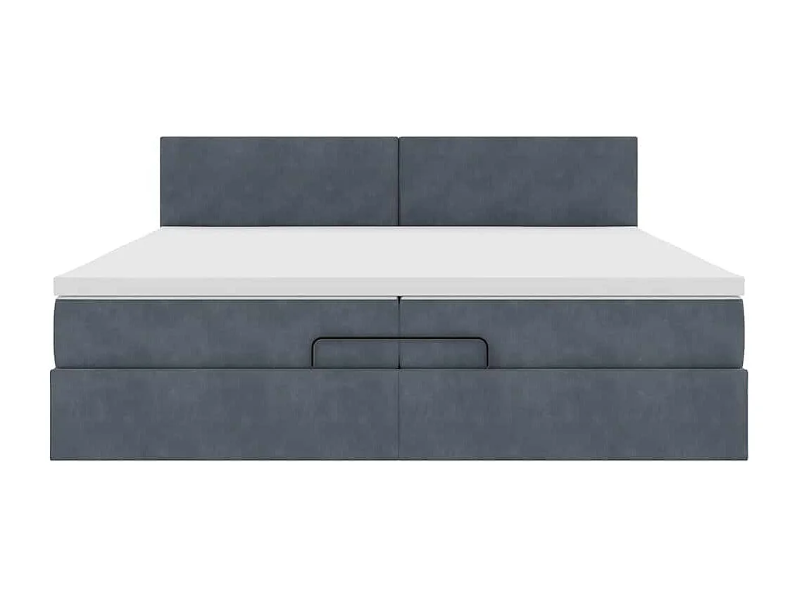 Ottoman bed met matras 200x200 cm fluweel donkergrijs