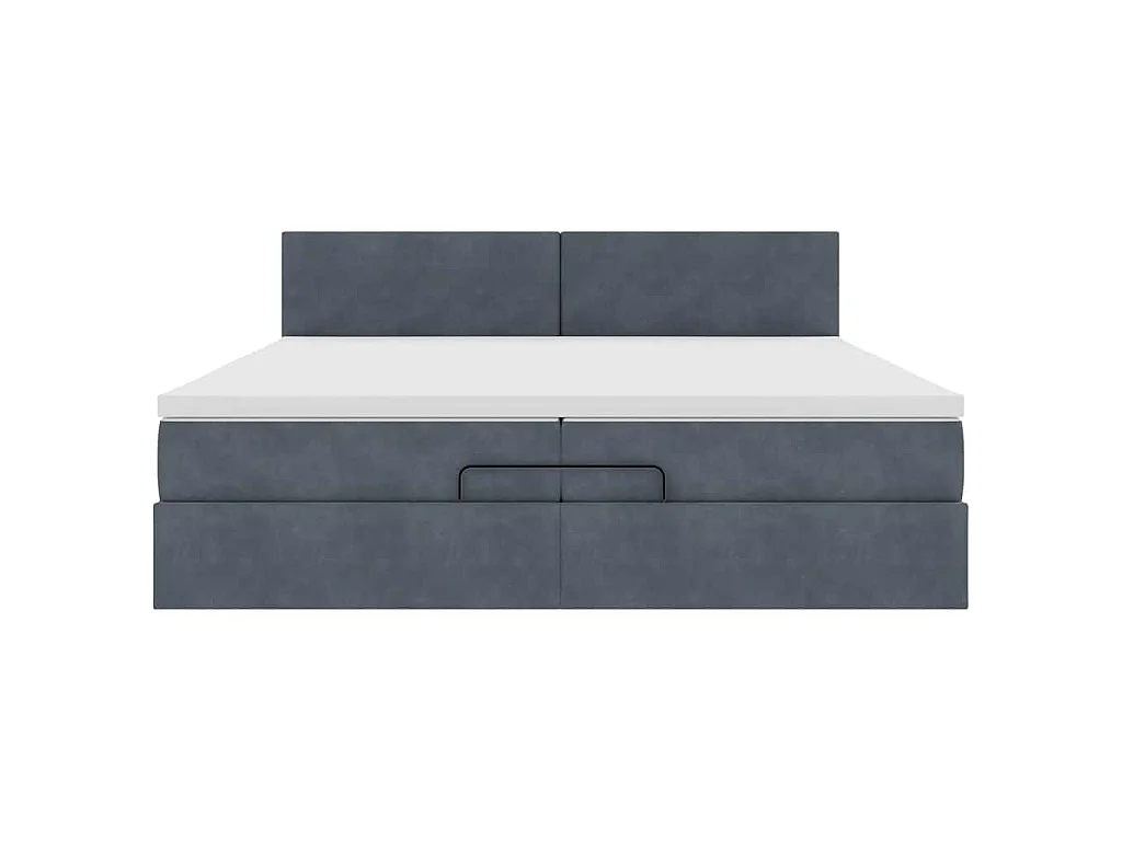 Struttura Letto Pouf con Materasso 200x200 cm in Velluto