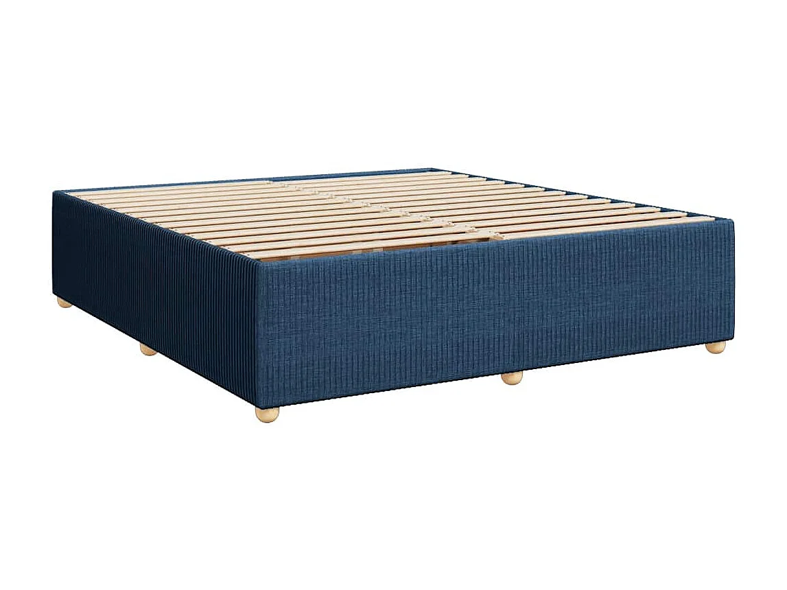 Cama com molas/colchão 200x200 cm tecido azul