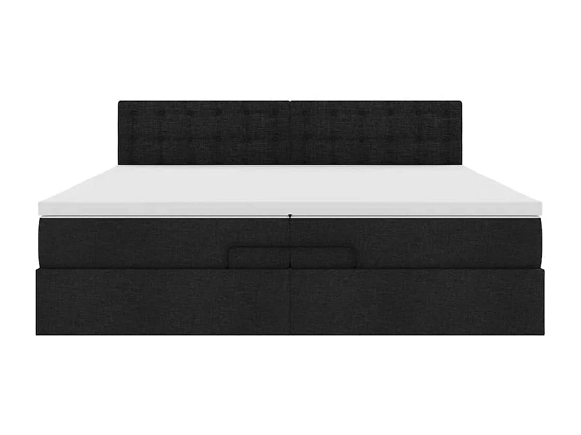 Ottoman bed met matrassen en LED's 200x200cm stof zwart