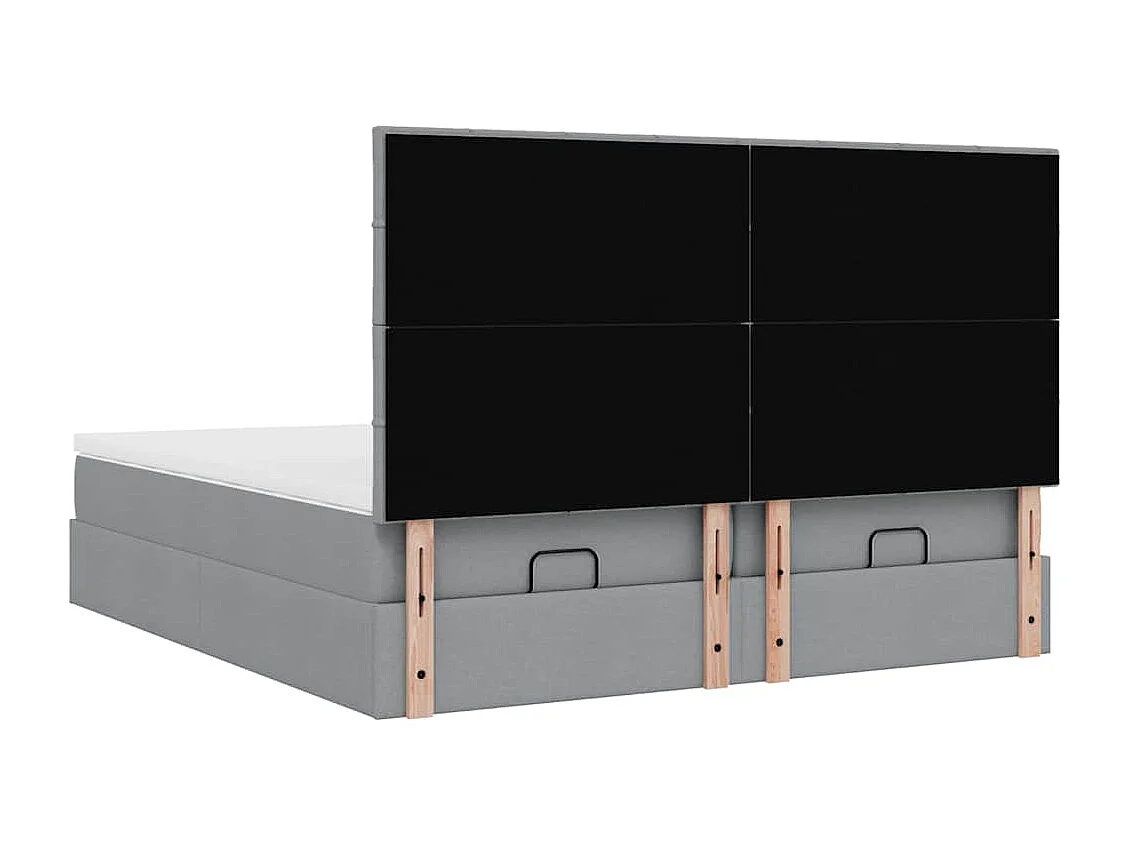 Struttura Letto Pouf con Materassi 200x200 cm in Tessuto