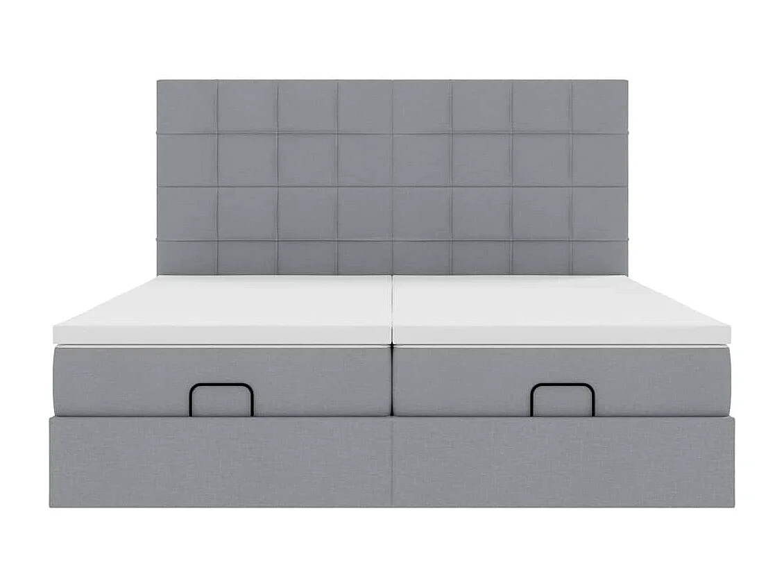 Ottoman bed met matrassen 200x200cm stof lichtgrijs