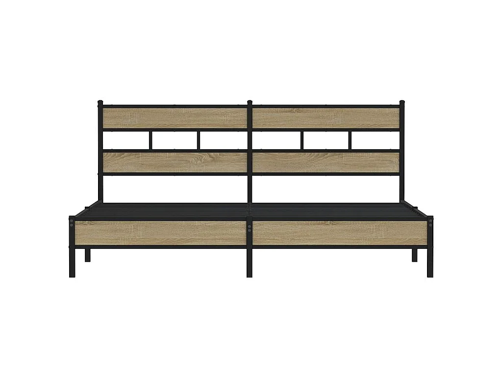 Cadre de lit en métal sans matelas chêne sonoma 200x200 cm