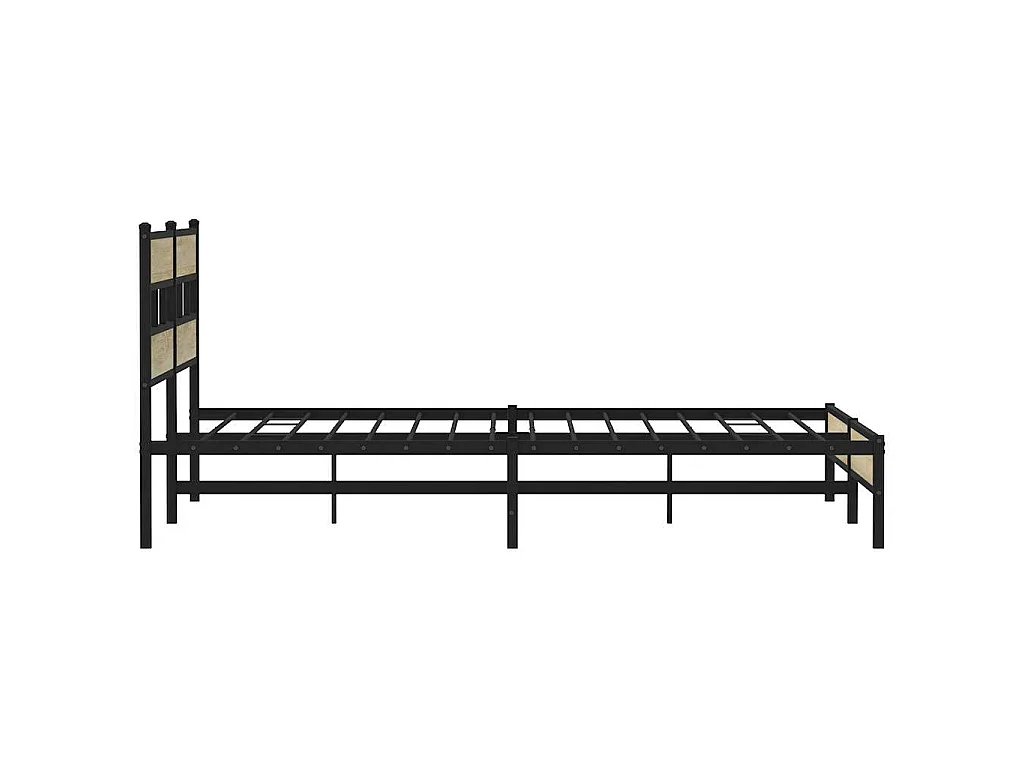 Cadre de lit en métal sans matelas chêne sonoma 200x200 cm