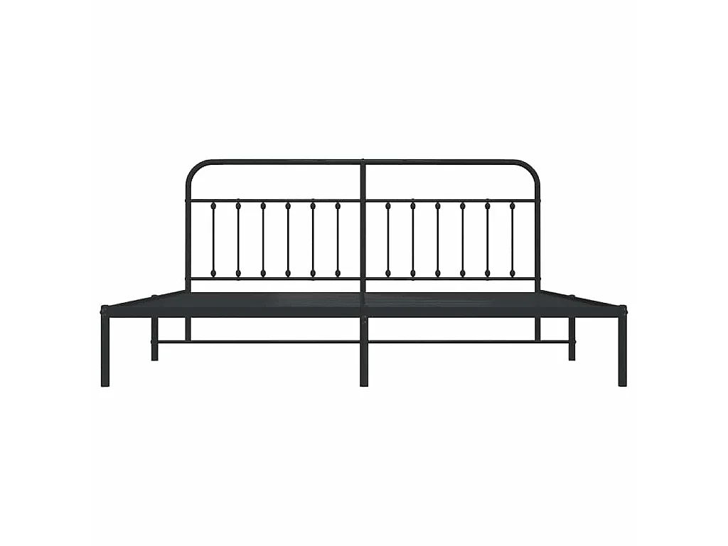 Giroletto con Testiera in Metallo Nero 193x203 cm