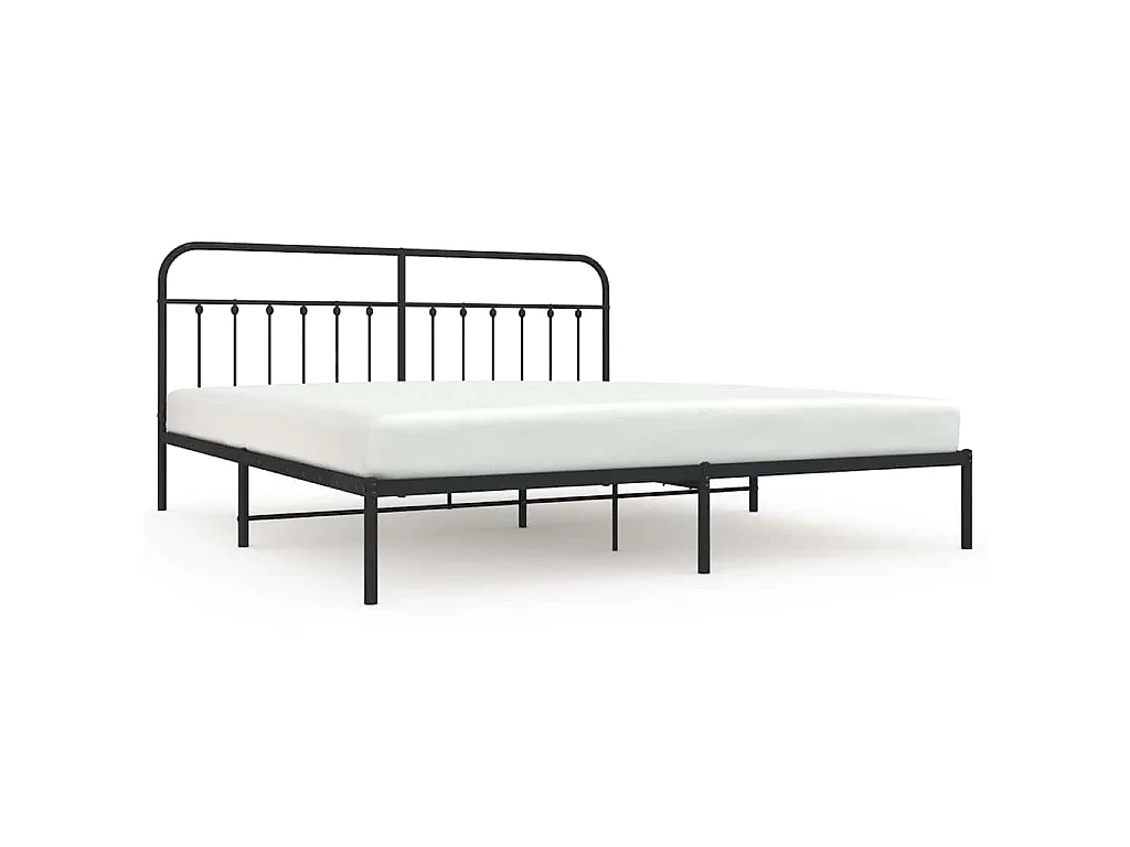 Giroletto con Testiera in Metallo Nero 193x203 cm