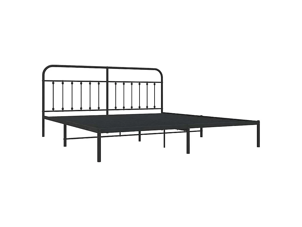 Giroletto con Testiera in Metallo Nero 193x203 cm