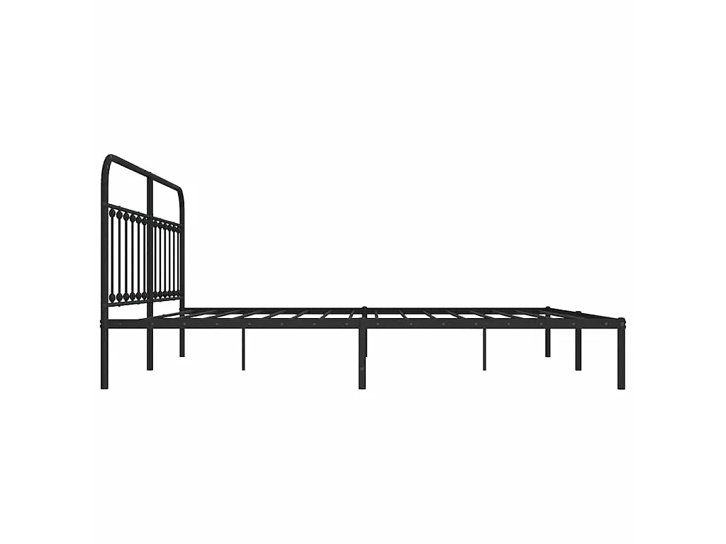 Giroletto con Testiera in Metallo Nero 193x203 cm