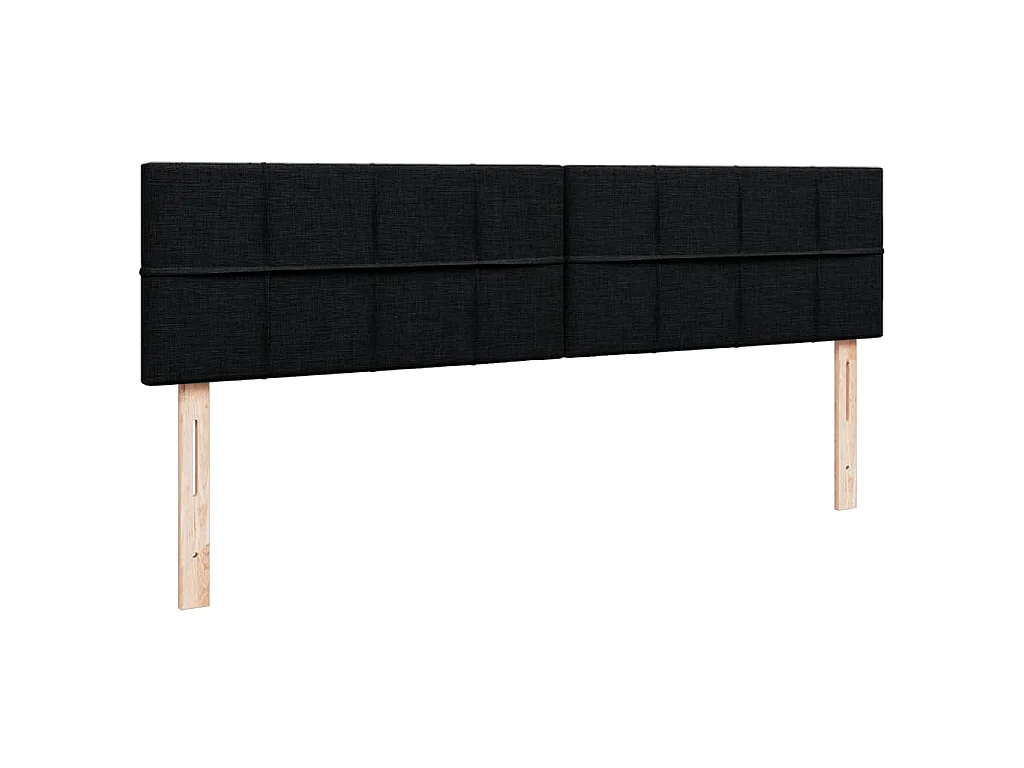 Cadre de lit ottoman avec matelas noir 200x200 cm tissu