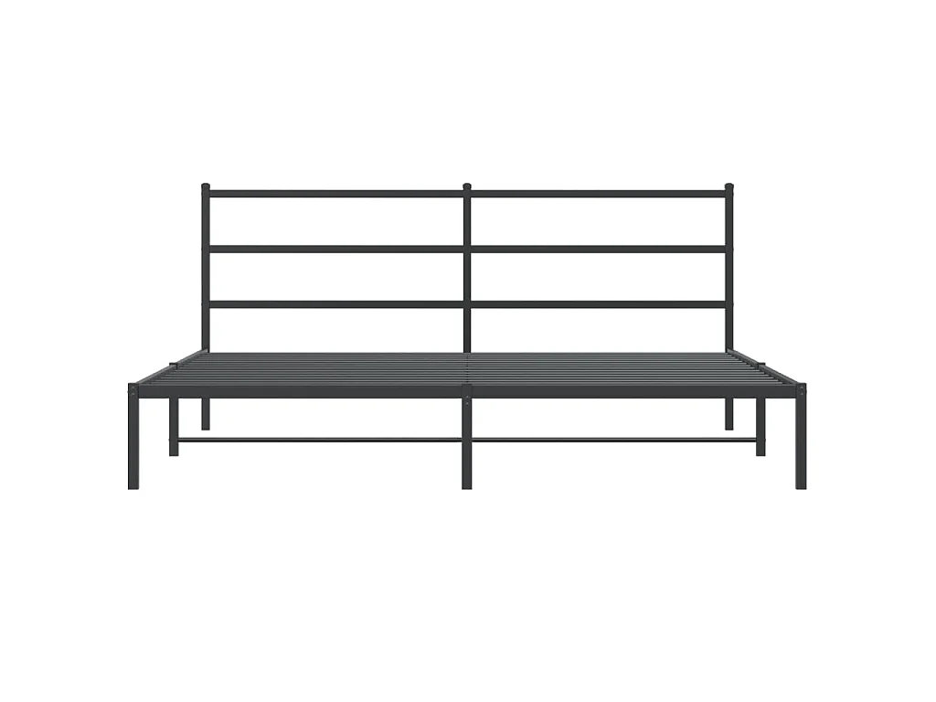 Cadre de lit métal sans matelas avec tête de lit noir 193x203cm