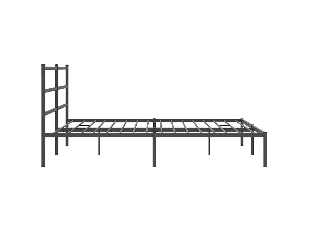 Cadre de lit métal sans matelas avec tête de lit noir 193x203cm
