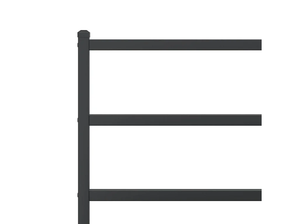 Cadre de lit métal sans matelas avec tête de lit noir 193x203cm