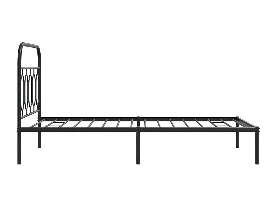 Estructura cama sin colchón con cabecero metal negro 107x203 cm