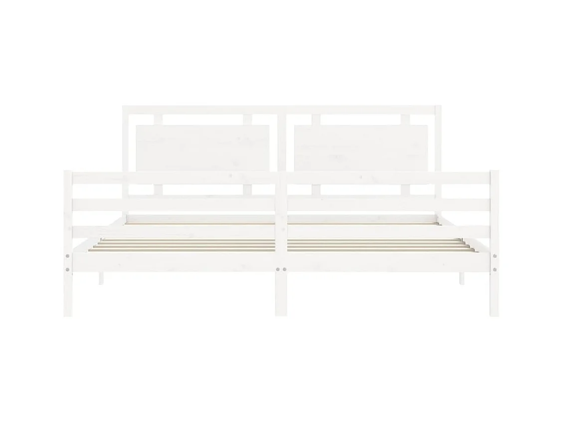 Cadre de lit sans matelas blanc 200x200 cm bois massif