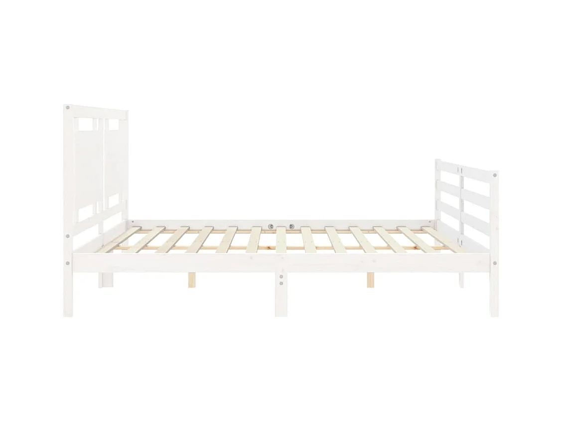 Cadre de lit sans matelas blanc 200x200 cm bois massif