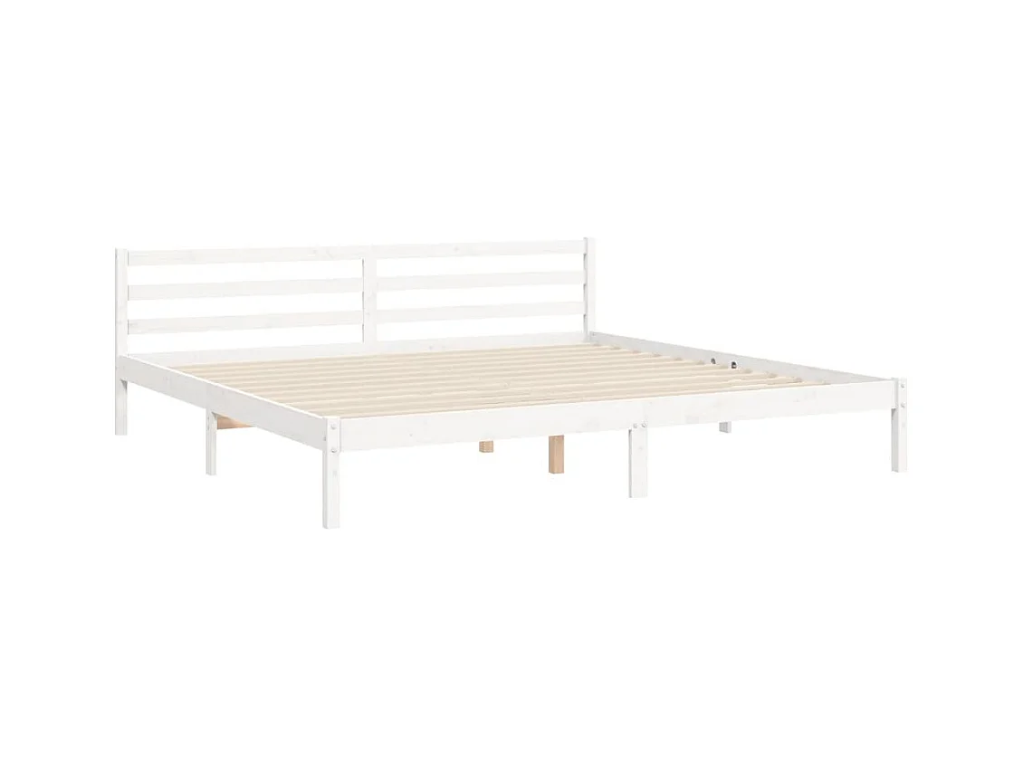 Cadre de lit sans matelas blanc 200x200 cm bois massif