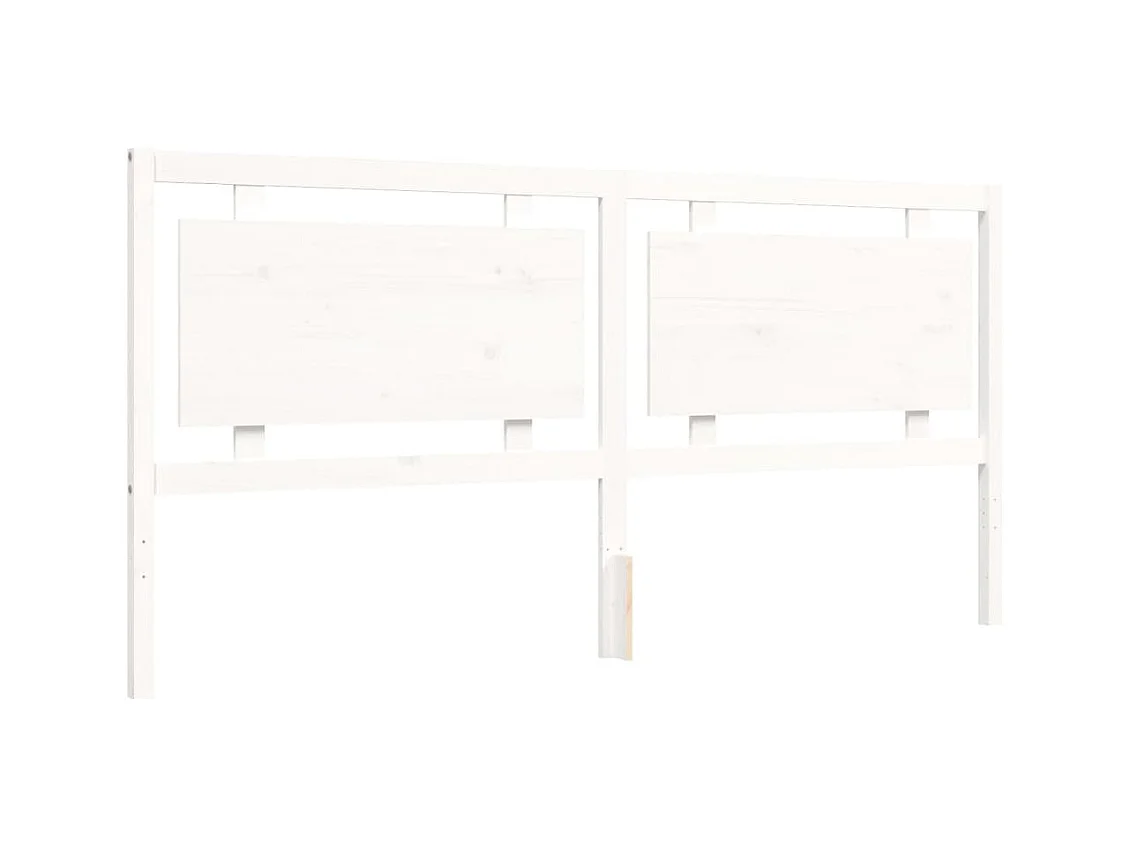 Cadre de lit sans matelas blanc 200x200 cm bois massif