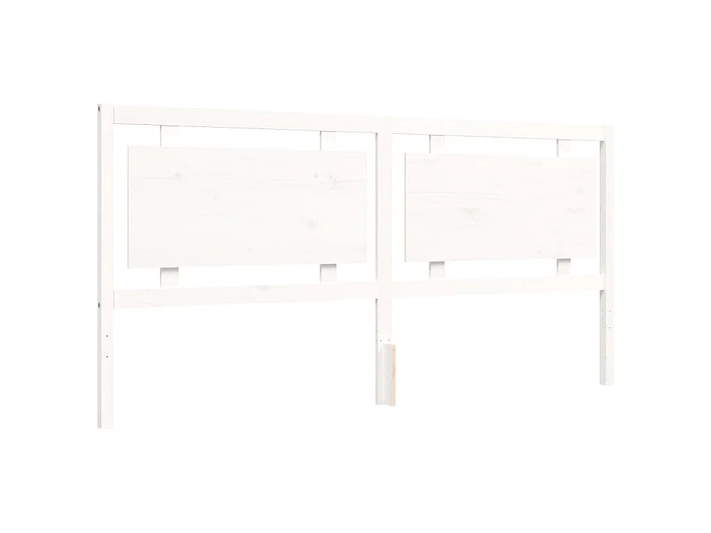 Estrutura de cama com cabeceira 200x200cm madeira maciça branco