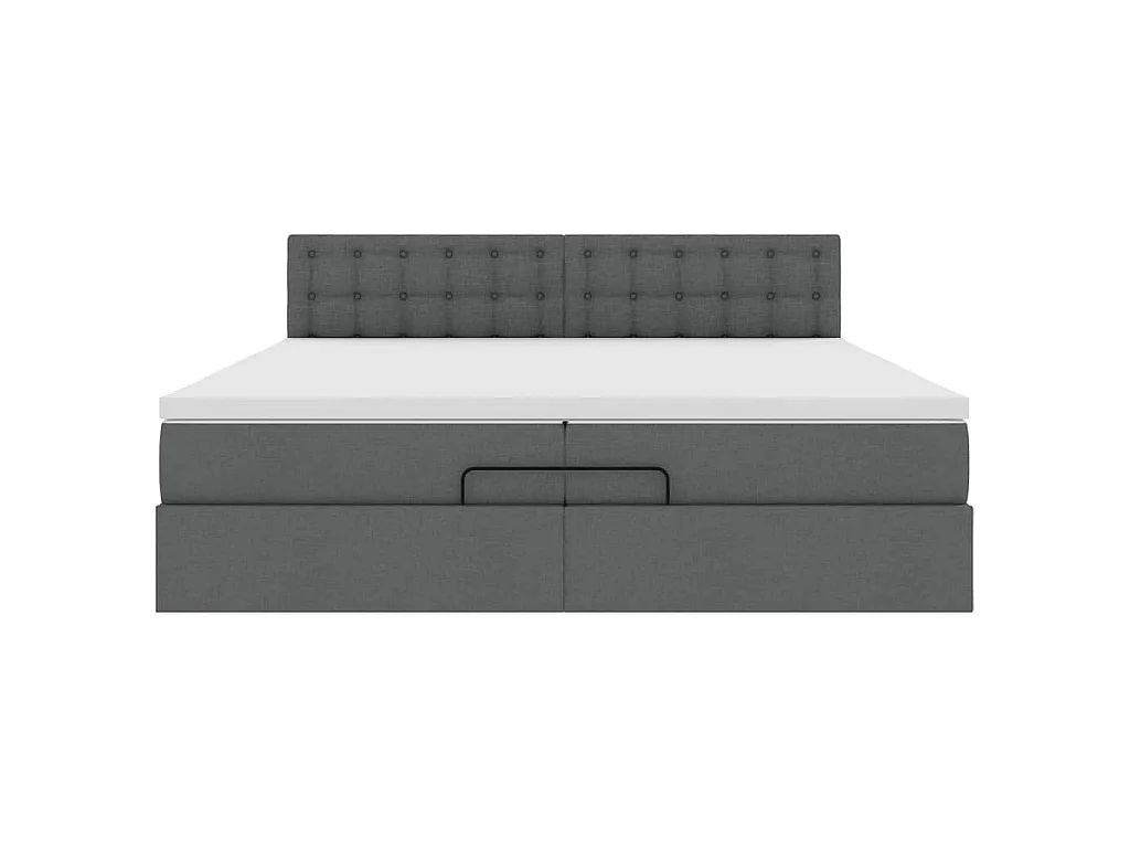 Struttura Letto Pouf con Materassi 200x200 cm in Tessuto