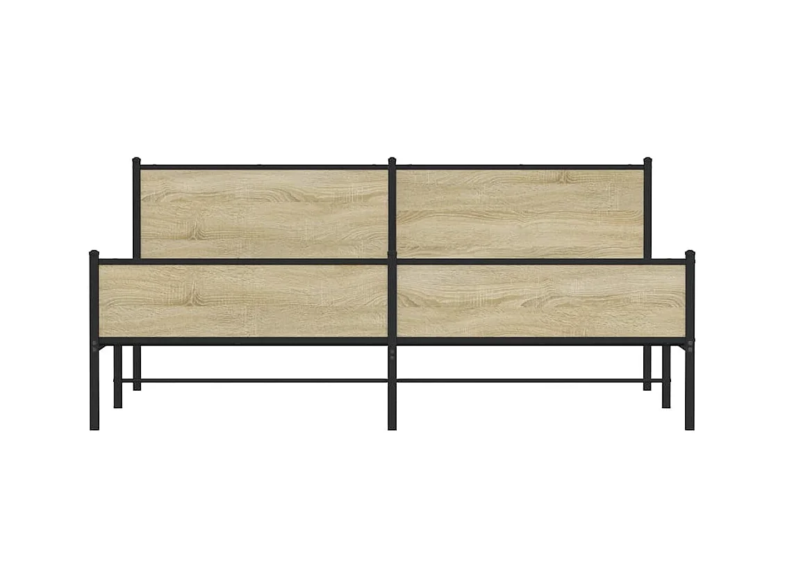 Cadre de lit en métal sans matelas chêne sonoma 193x203 cm
