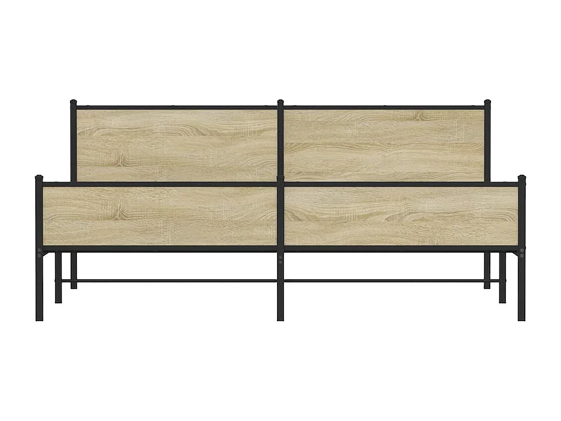 Estructura de cama sin colchón metal roble Sonoma 193x203 cm