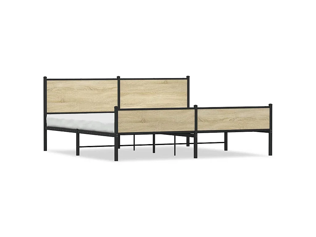 Giroletto senza Materaso in Metallo Rovere Sonoma 193x203 cm