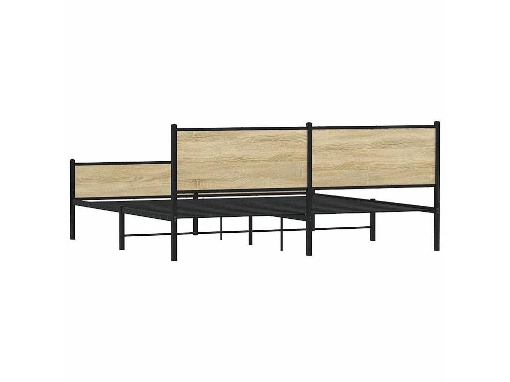 Giroletto senza Materaso in Metallo Rovere Sonoma 193x203 cm