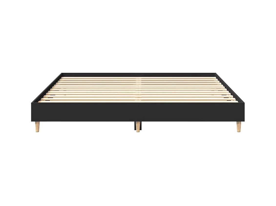 Cadre de lit sans matelas noir 200x200 cm bois d'ingénierie