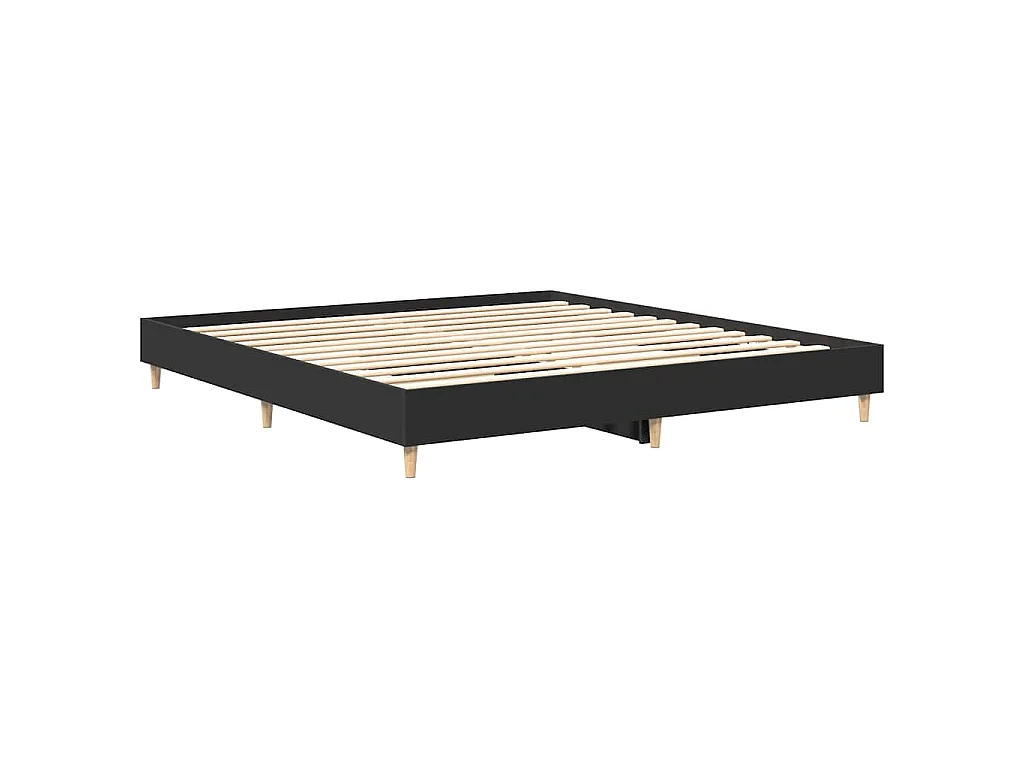 Bettgestell ohne Matratze Schwarz 200x200 cm Holzwerkstoff