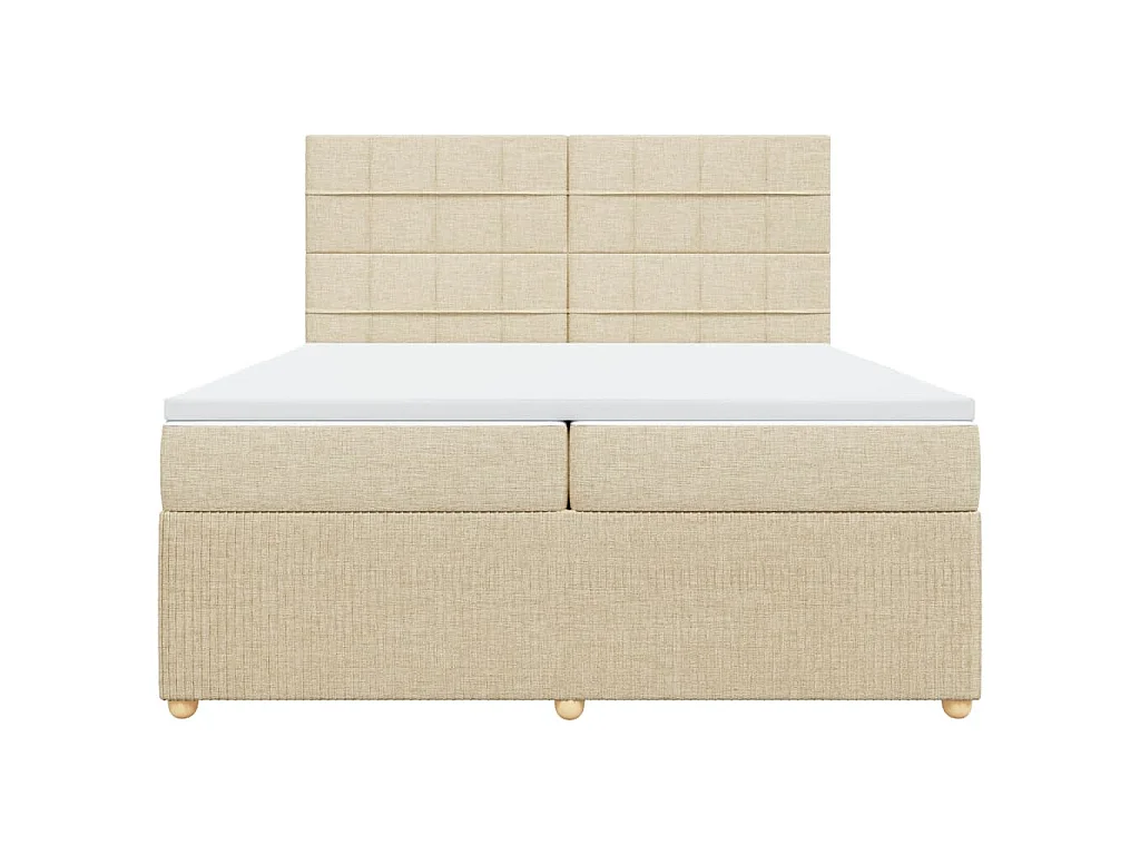 Boxspring met matras stof crèmekleurig 200x200 cm