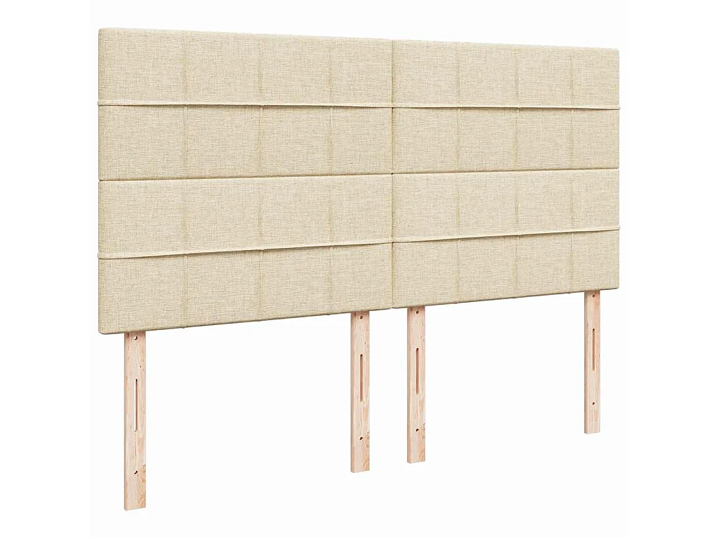 Boxspring met matras stof crèmekleurig 200x200 cm
