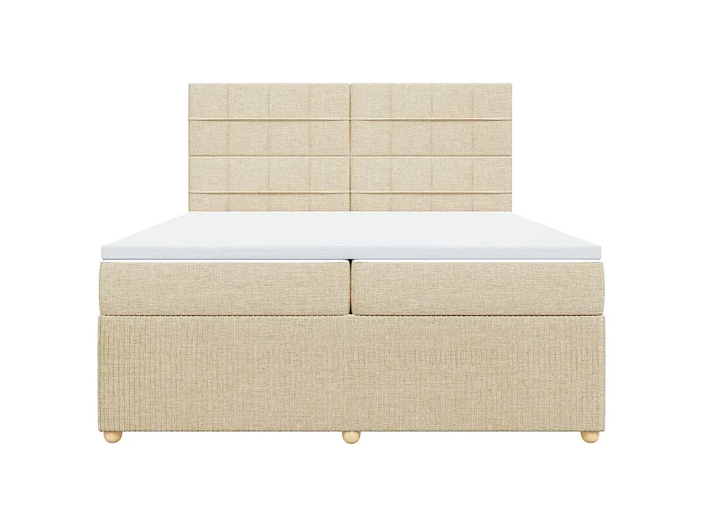 Boxspring met matras stof crèmekleurig 200x200 cm
