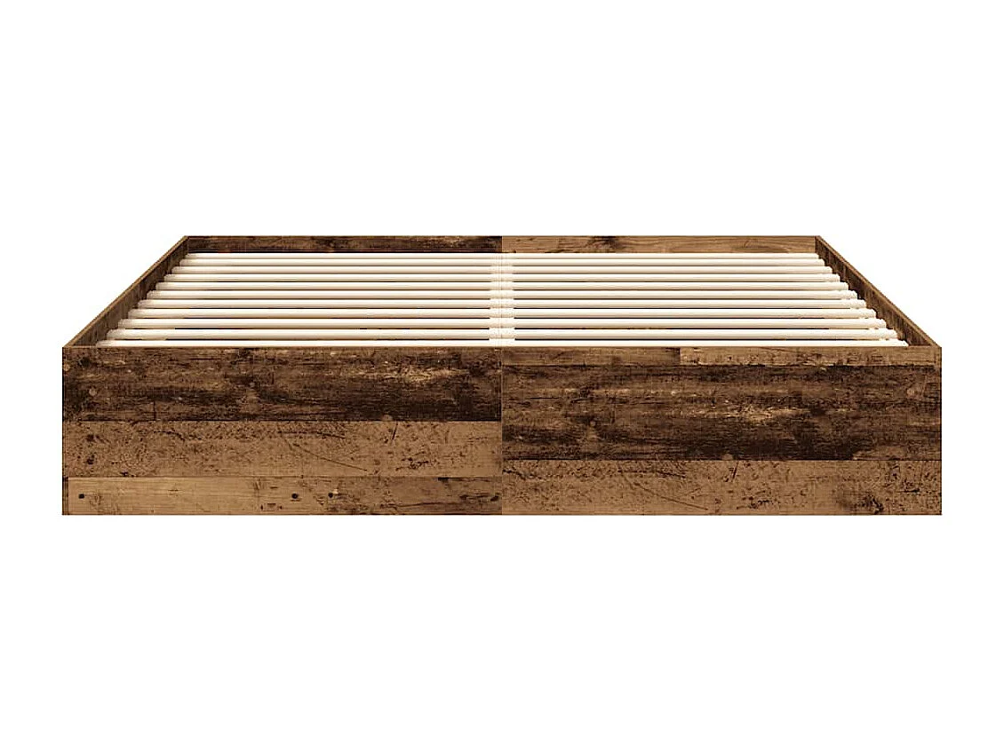 Estructura de cama sin colchón madera envejecida 200x200 cm