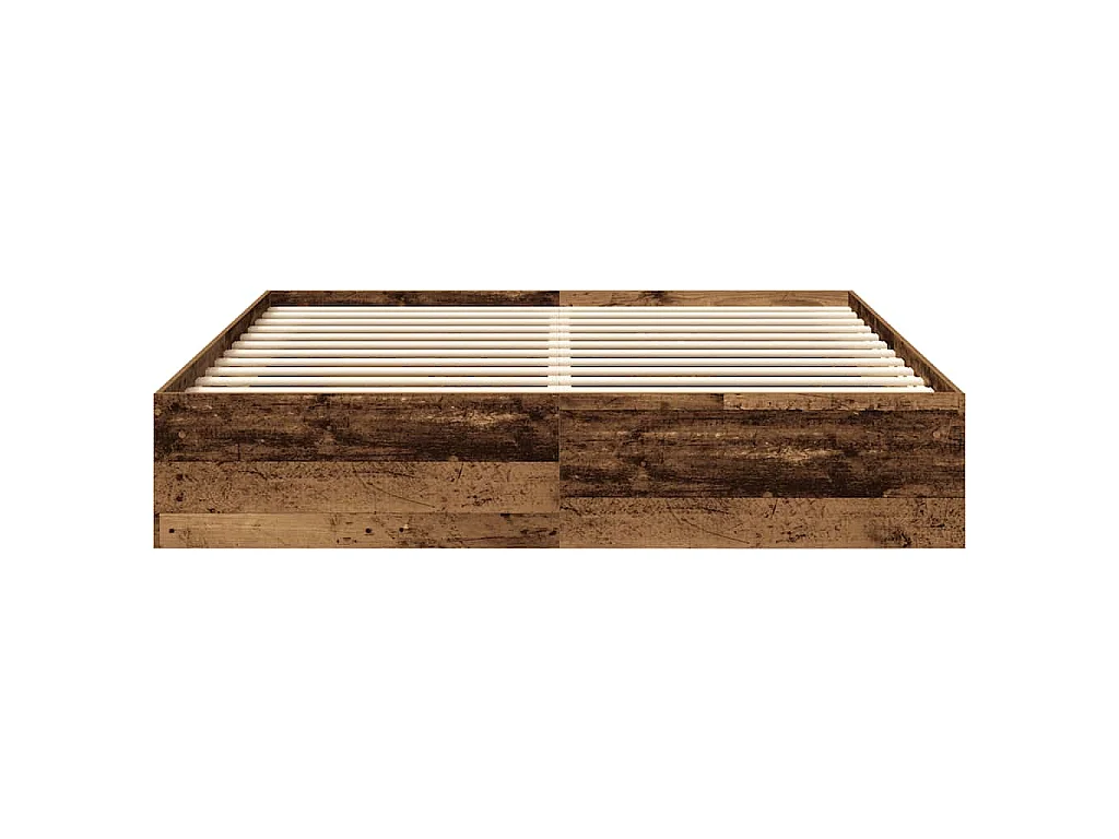 Estructura de cama sin colchón madera envejecida 200x200 cm