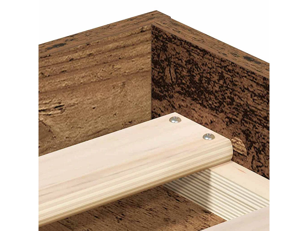 Estructura de cama sin colchón madera envejecida 200x200 cm