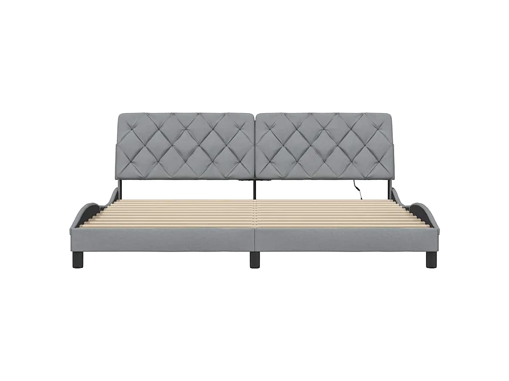 Estrutura de cama com LED sem colchão 200x200 cm tecido