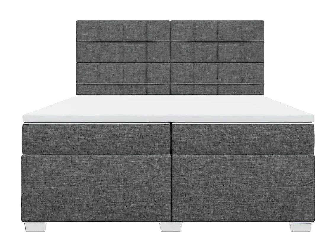 Sommier à lattes de lit avec matelas Gris foncé 200x200cm Tissu