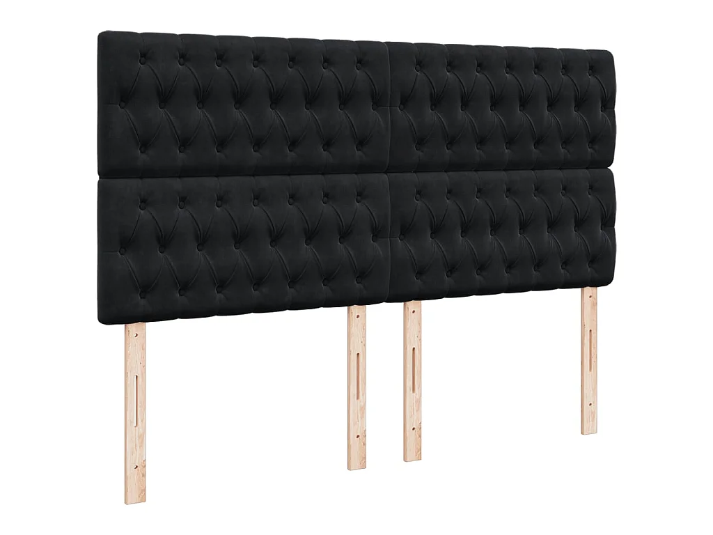 Cama box spring con colchón tela negro 200x200 cm