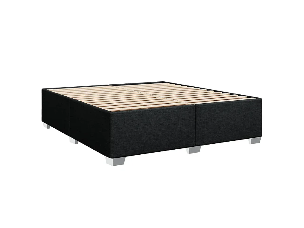 Cama box spring con colchón tela negro 200x200 cm