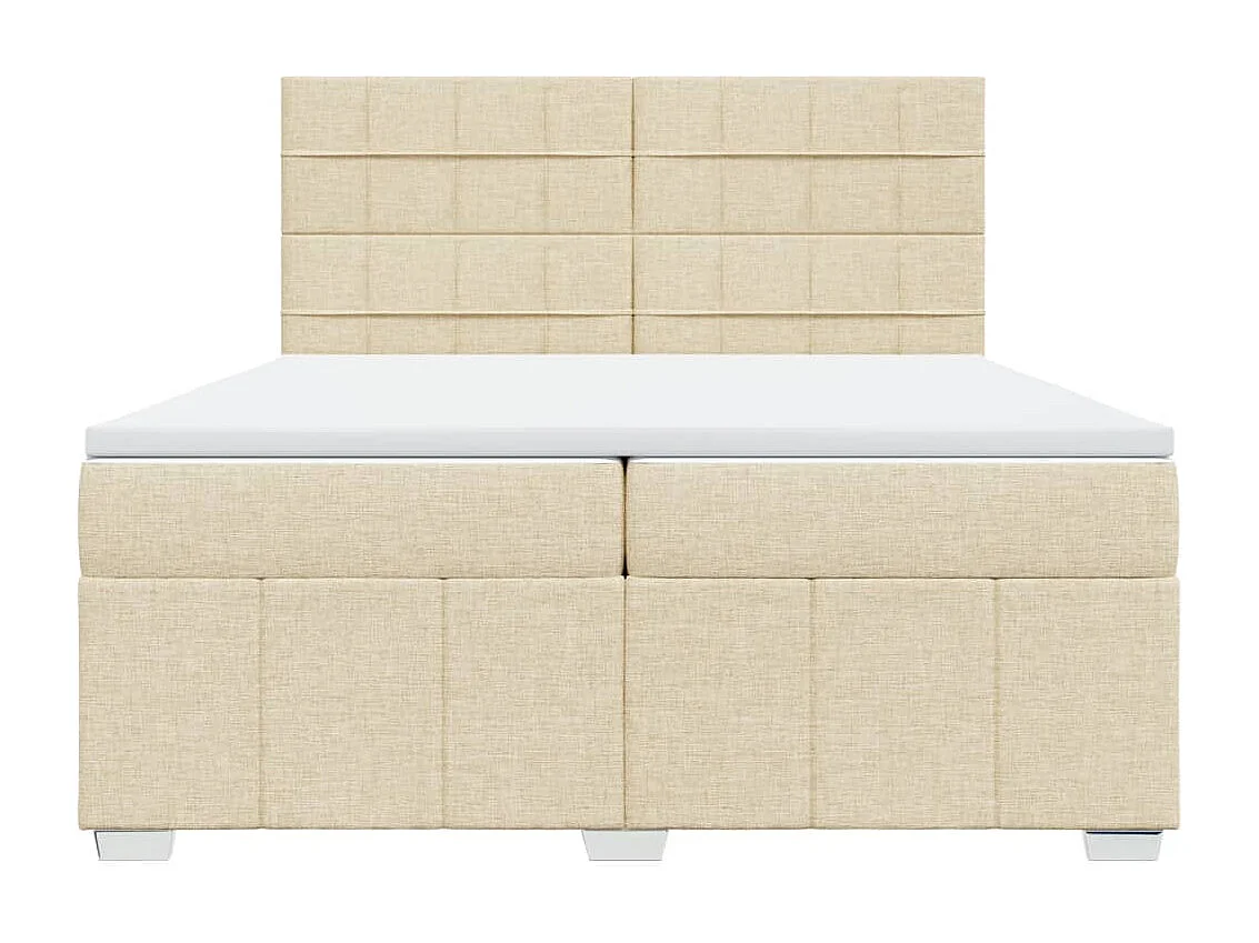 Boxspring met matras stof crèmekleurig 200x200 cm