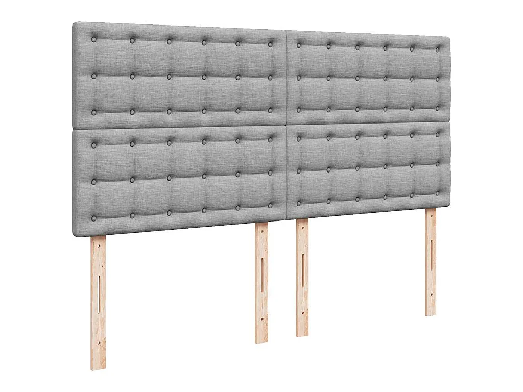 Cama com molas/colchão 200x200 cm tecido cinza-claro