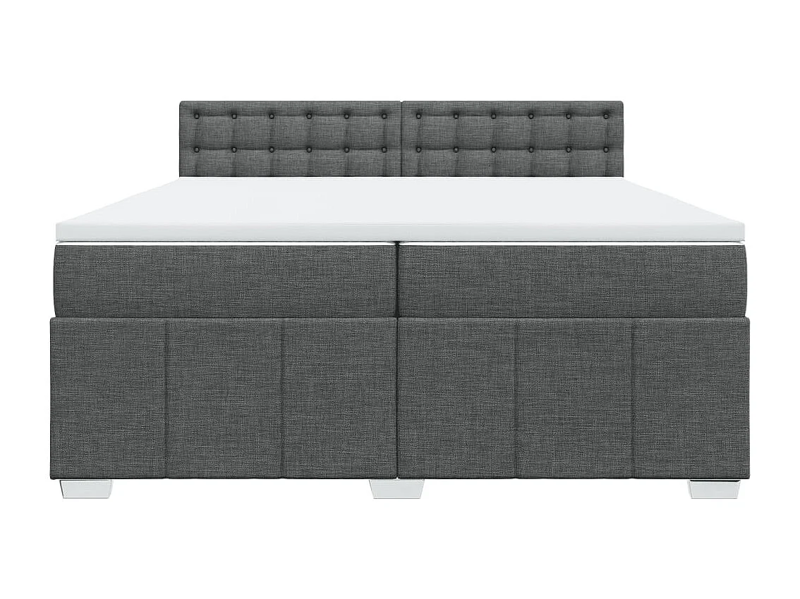 Sommier à lattes de lit avec matelas Gris foncé 200x200cm Tissu
