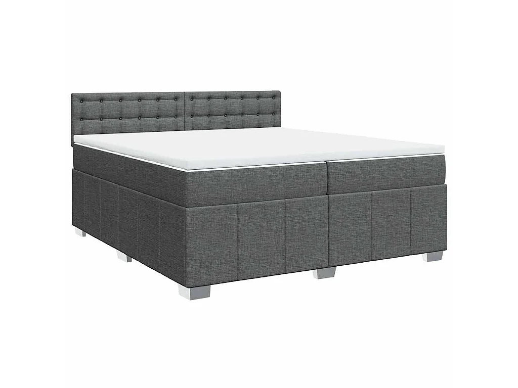 Boxspring met matras stof donkergrijs 200x200 cm