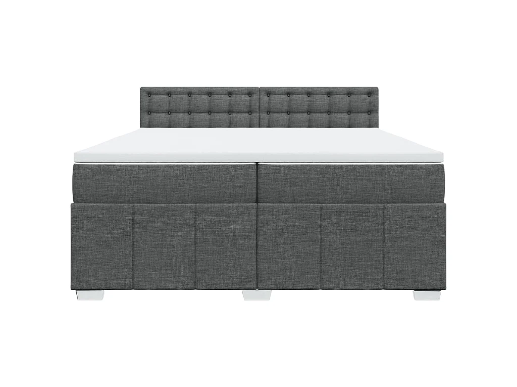 Boxspring met matras stof donkergrijs 200x200 cm