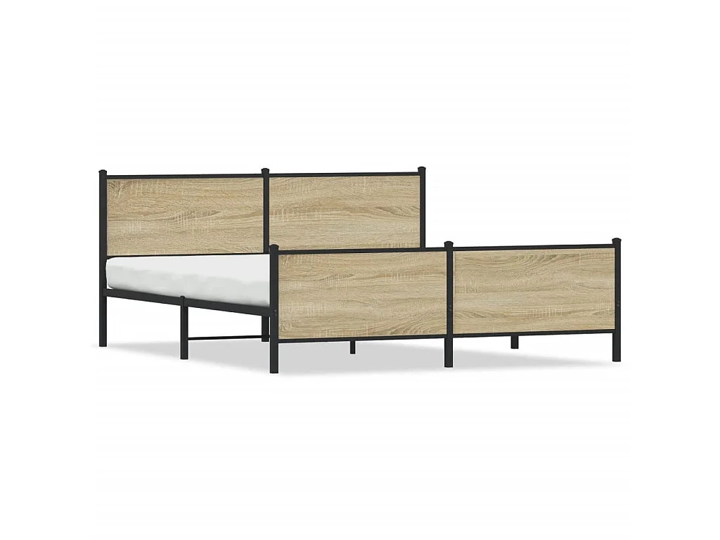Metallbett ohne Matratze Sonoma-Eiche 193x203 cm