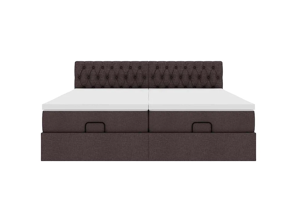 Ottoman bed met matrassen 200x200cm stof donkerbruin