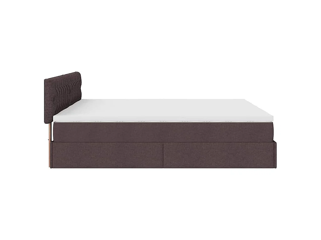 Ottoman bed met matrassen 200x200cm stof donkerbruin